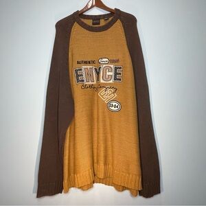 ENYCE Men's Vintage Y2K Sweater Brown Camel Color Embroidered Size XXL